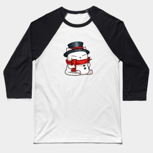Christmas Snowman Cat Baseball T-Shirt